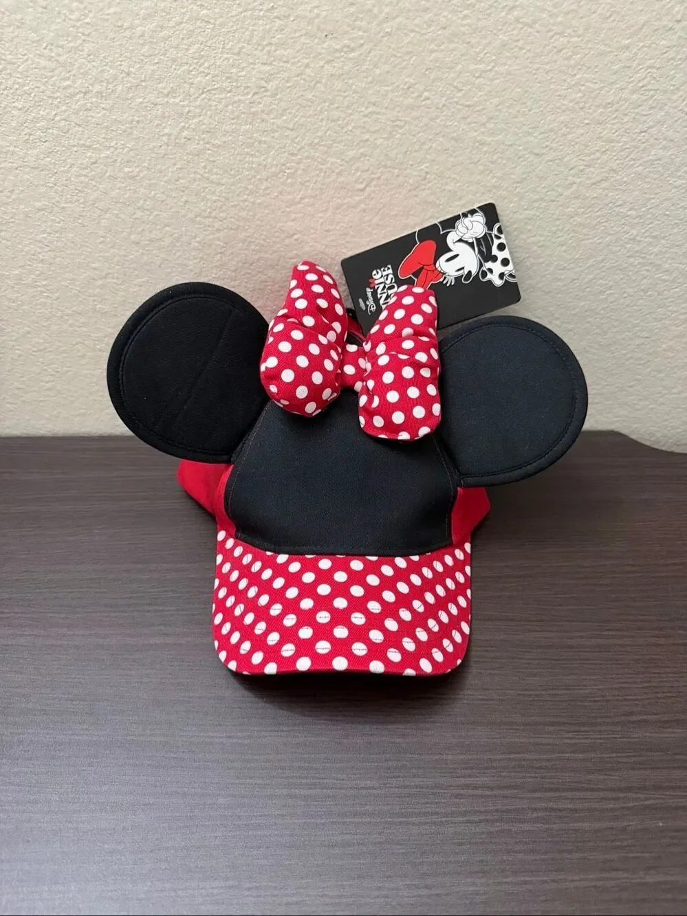 Disney Minnie Mouse Polka Dot Bow Ears Cap Hat